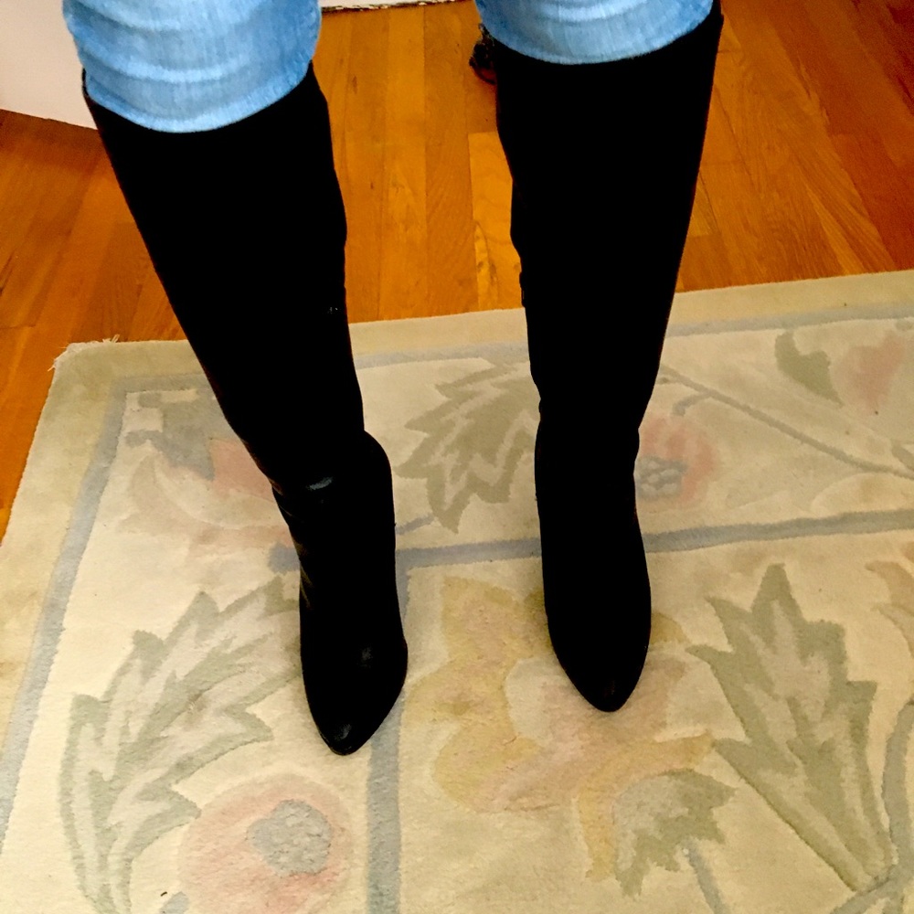 Boots - faux leather and fabric